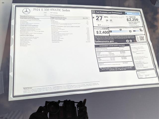 new 2024 Mercedes-Benz E-Class car, priced at $72,325
