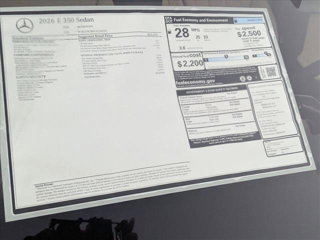 new 2026 Mercedes-Benz E-Class car, priced at $69,270