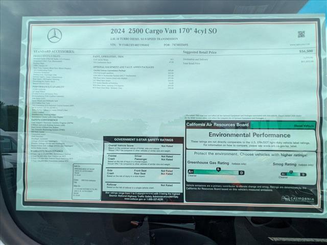 new 2024 Mercedes-Benz Sprinter 2500 car, priced at $61,693