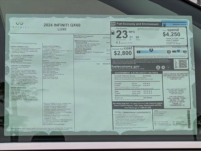 new 2024 INFINITI QX60 car, priced at $56,201