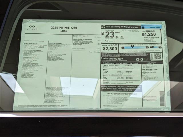 new 2024 INFINITI Q50 car, priced at $44,890