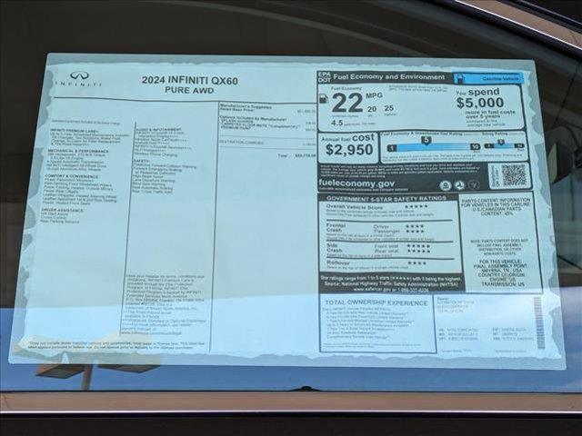 new 2024 INFINITI QX60 car, priced at $51,361