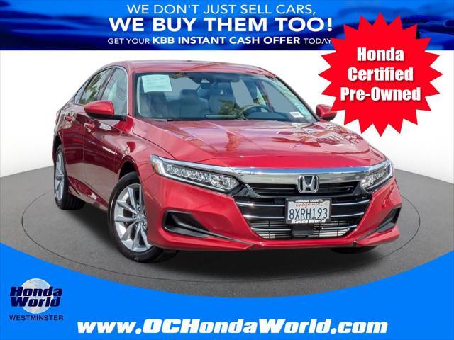 used 2021 Honda Accord car, priced at $25,451