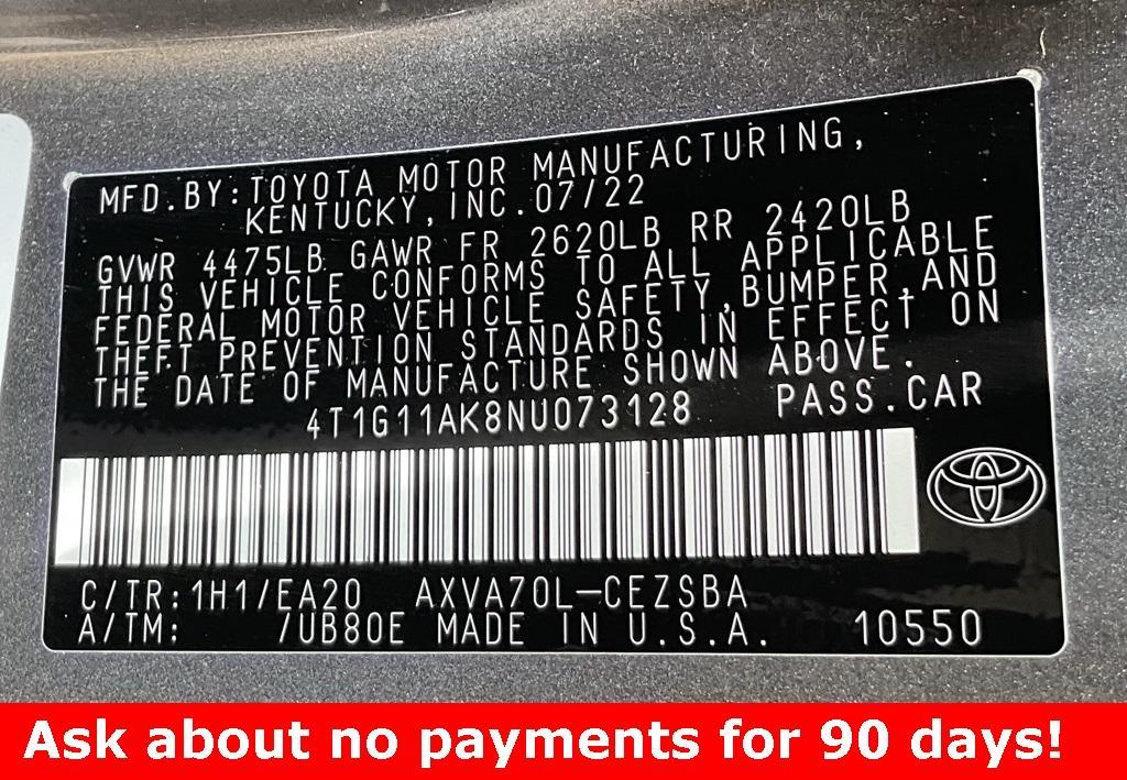 used 2022 Toyota Camry car, priced at $21,390