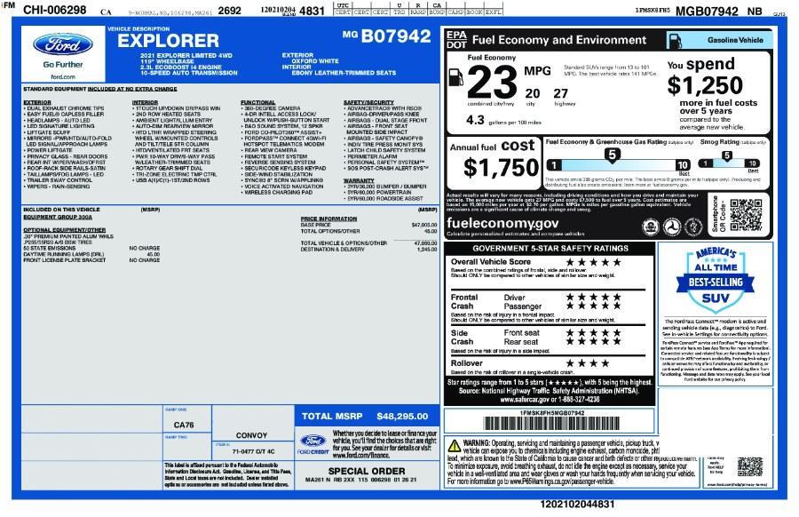 used 2021 Ford Explorer car, priced at $24,995