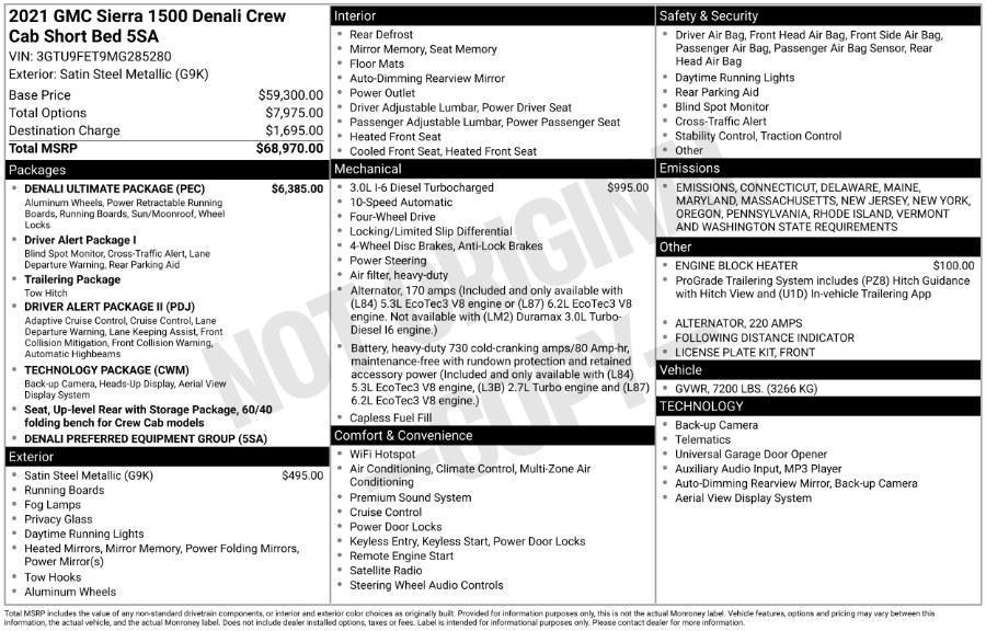 used 2021 GMC Sierra 1500 car, priced at $36,995