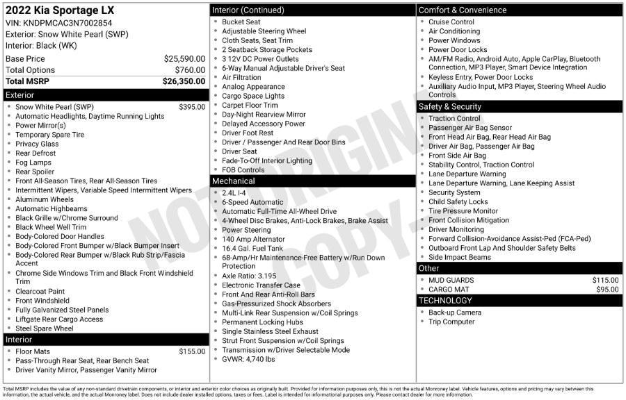 used 2022 Kia Sportage car, priced at $16,995