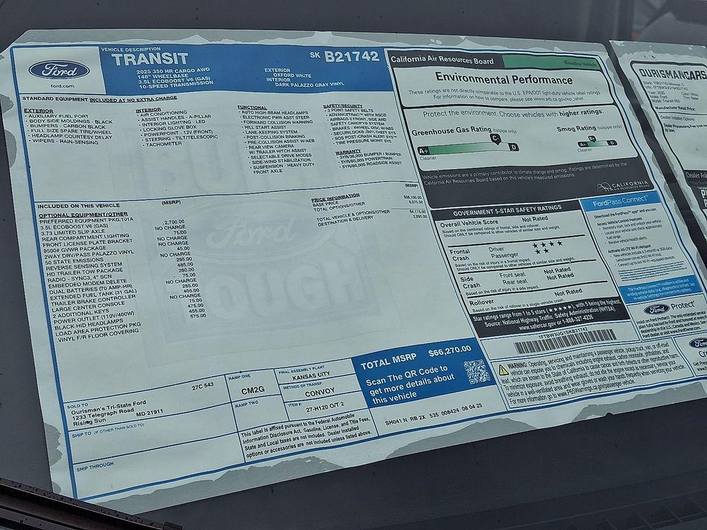 new 2025 Ford Transit-350 car, priced at $58,000