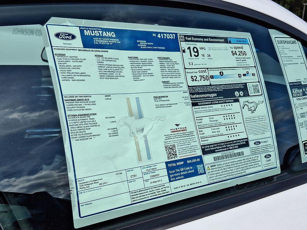 new 2025 Ford Mustang car, priced at $52,500