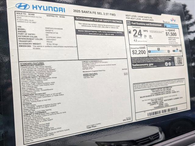 new 2025 Hyundai Santa Fe car, priced at $38,125