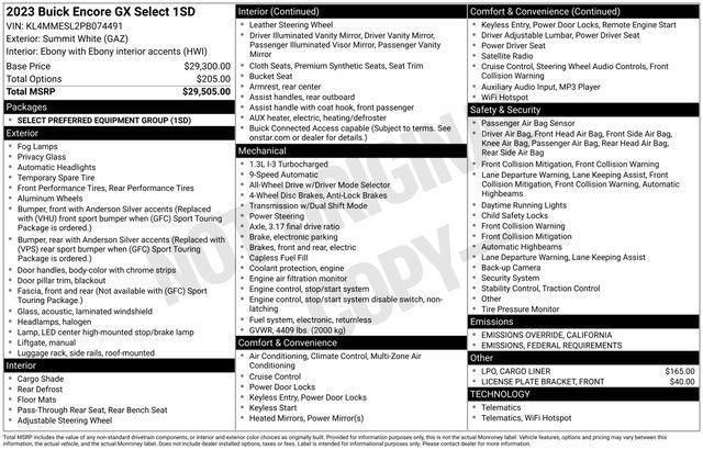 used 2023 Buick Encore GX car, priced at $21,500
