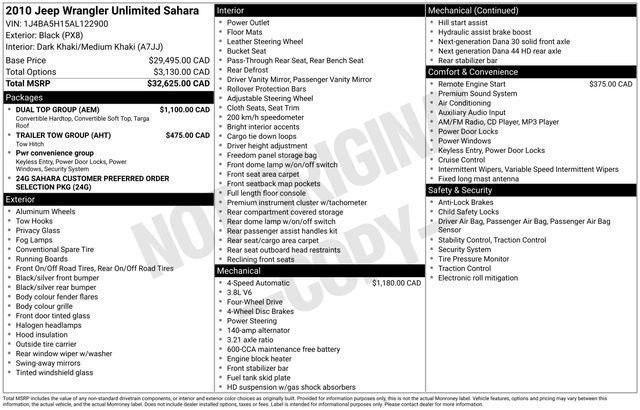 used 2010 Jeep Wrangler Unlimited car, priced at $9,995