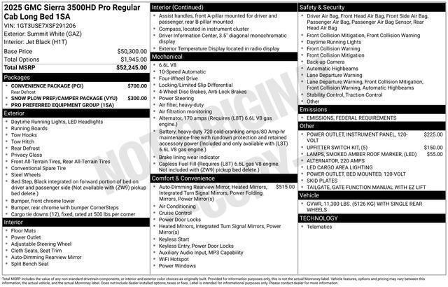 new 2025 GMC Sierra 3500 car, priced at $47,140