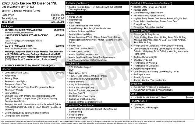 used 2023 Buick Encore GX car, priced at $25,000