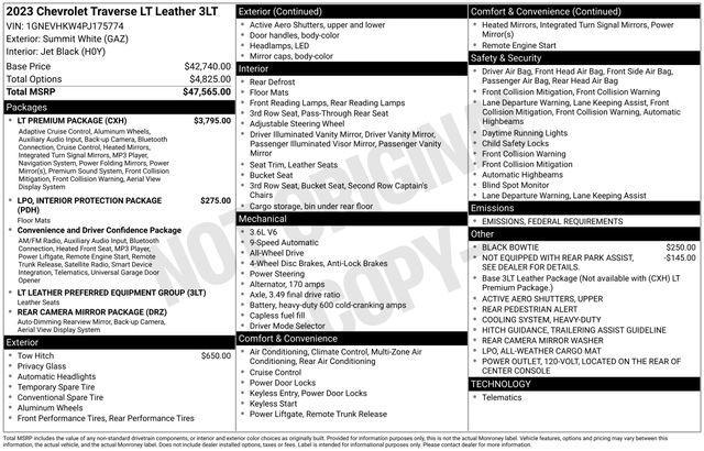 used 2023 Chevrolet Traverse car, priced at $31,500