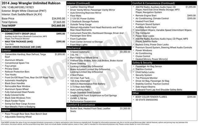 used 2014 Jeep Wrangler Unlimited car, priced at $20,600