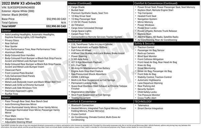 used 2022 BMW X3 car, priced at $24,500