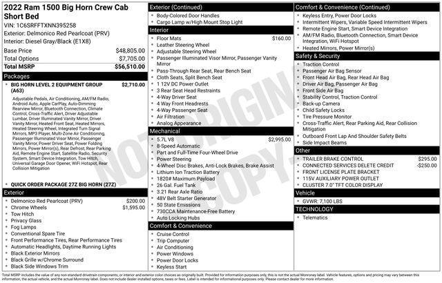 used 2022 Ram 1500 car, priced at $37,800