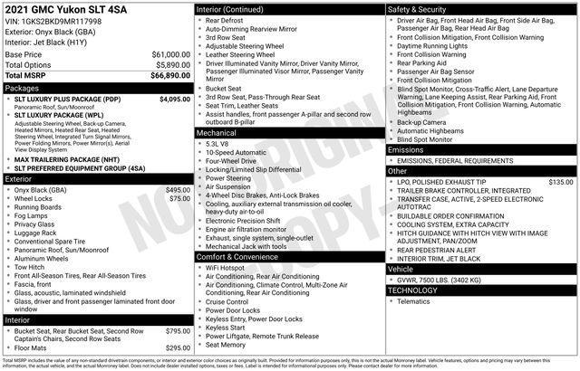 used 2021 GMC Yukon car, priced at $40,000