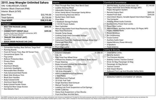 used 2015 Jeep Wrangler Unlimited car, priced at $6,995