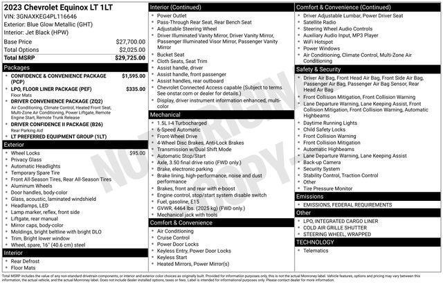 used 2023 Chevrolet Equinox car, priced at $21,250