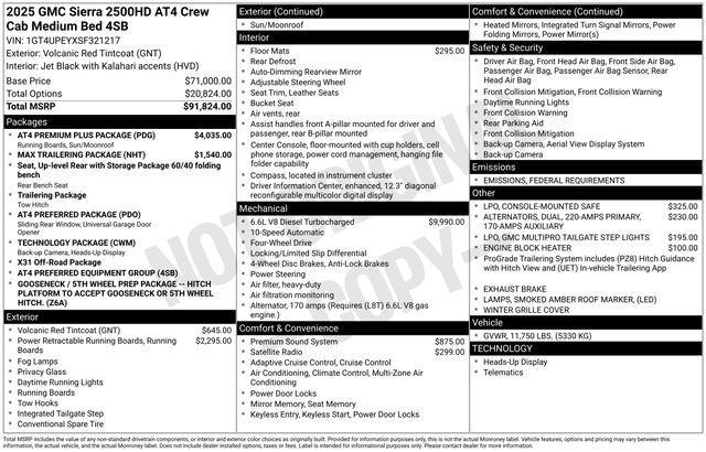 new 2025 GMC Sierra 2500 car, priced at $82,845
