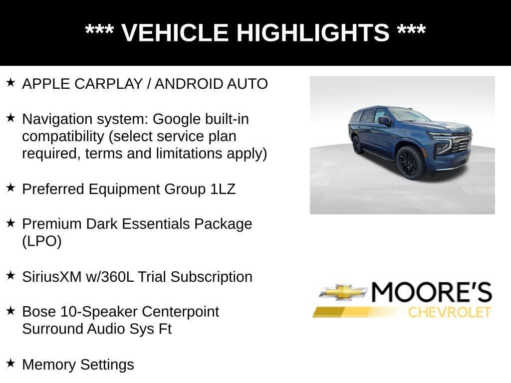 new 2025 Chevrolet Tahoe car, priced at $77,988