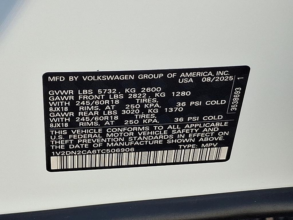 new 2026 Volkswagen Atlas car, priced at $42,464