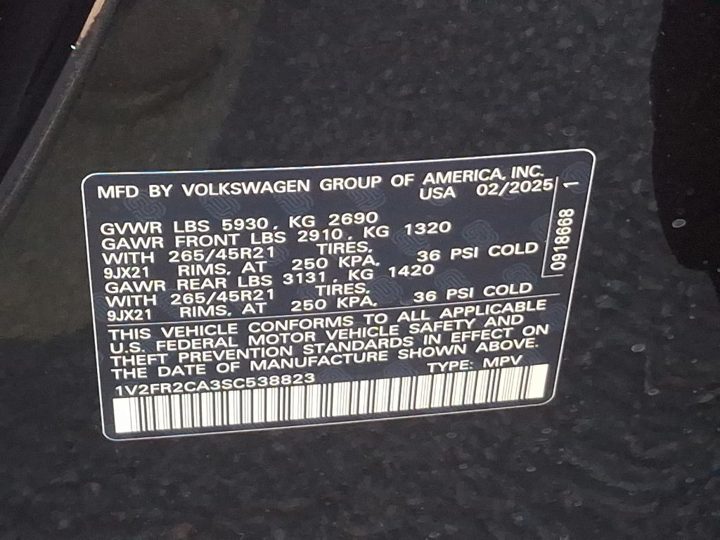 new 2025 Volkswagen Atlas car, priced at $56,831