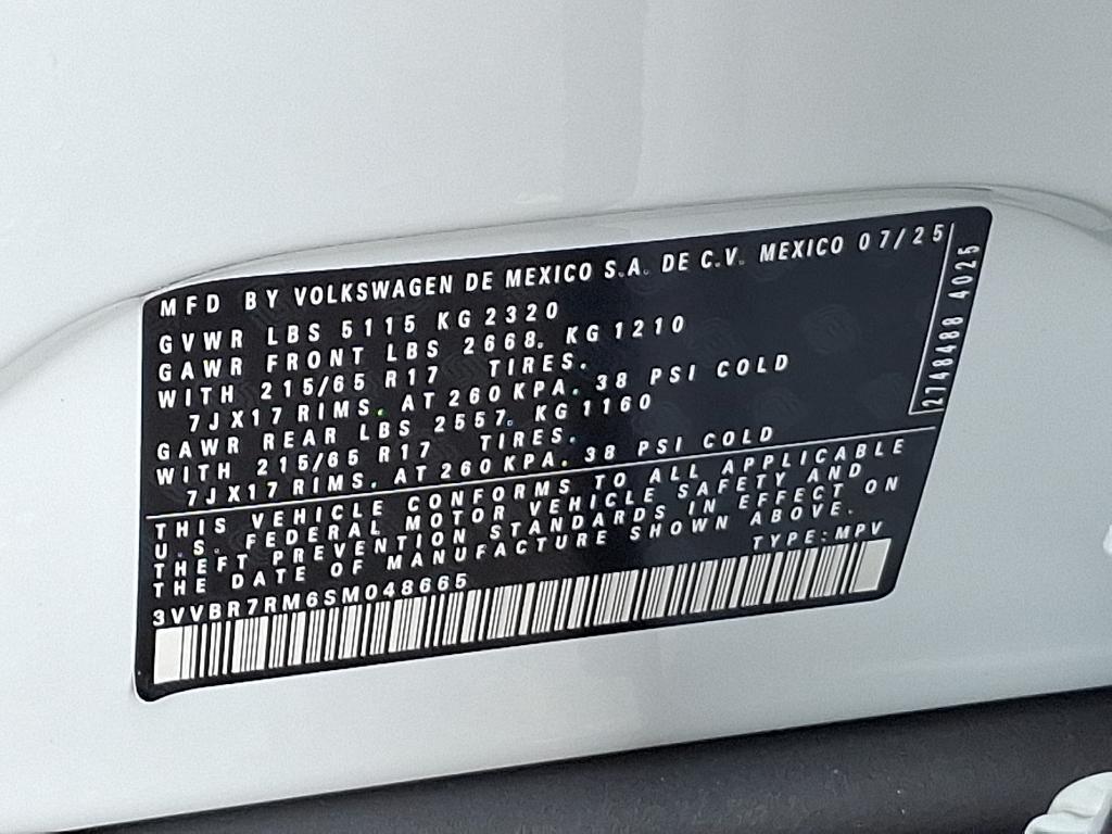 new 2025 Volkswagen Tiguan car, priced at $34,044