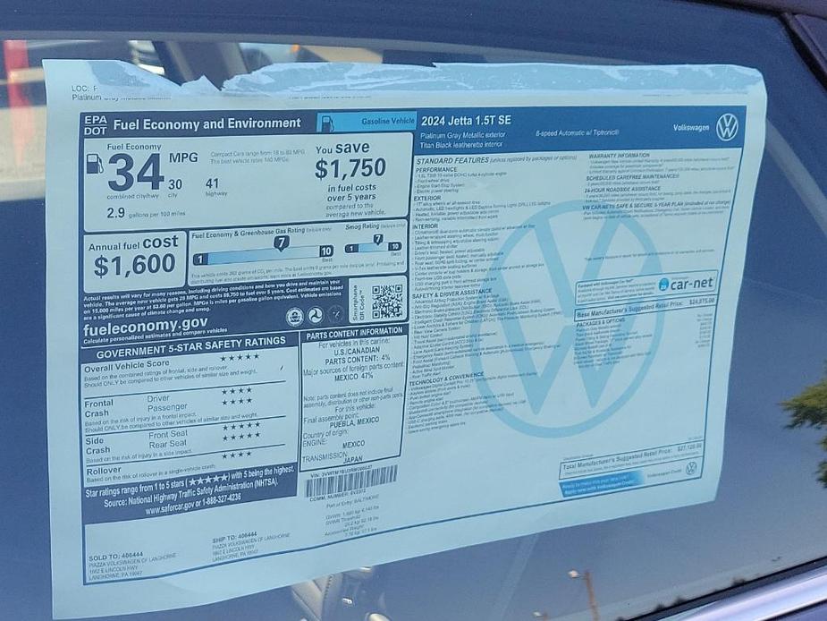 new 2024 Volkswagen Jetta car, priced at $27,120