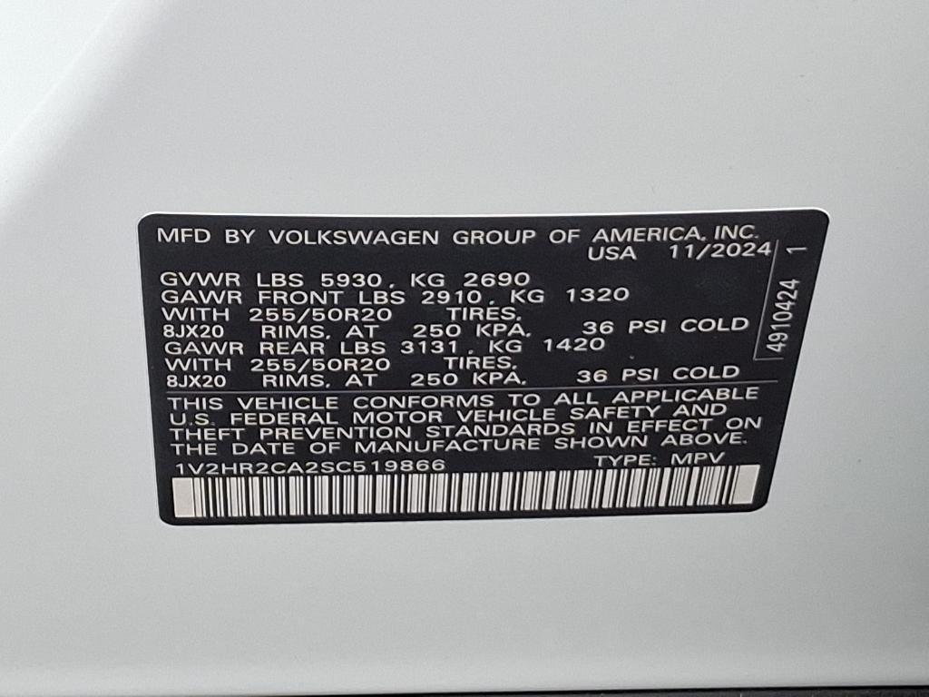 new 2025 Volkswagen Atlas car, priced at $48,252