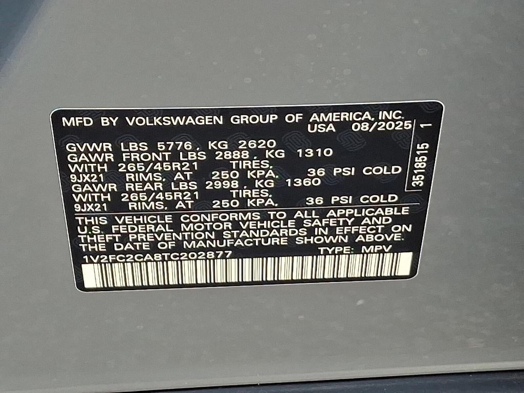 new 2026 Volkswagen Atlas Cross Sport car, priced at $56,924