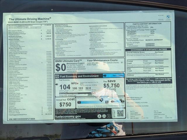 new 2025 BMW i4 Gran Coupe car, priced at $65,745