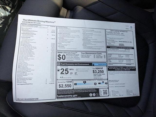used 2025 BMW X5 car, priced at $66,495