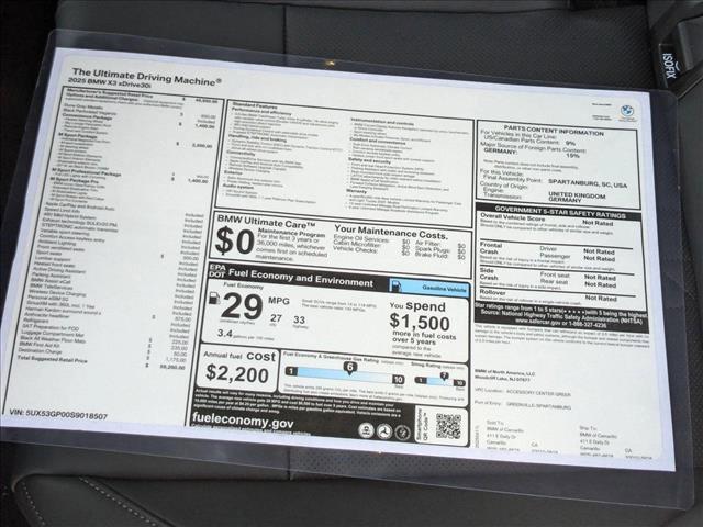 new 2025 BMW X3 car, priced at $59,260