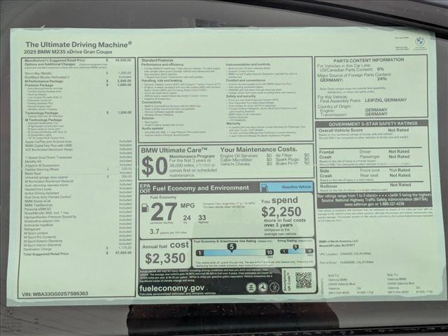 new 2025 BMW M235 Gran Coupe car, priced at $57,925