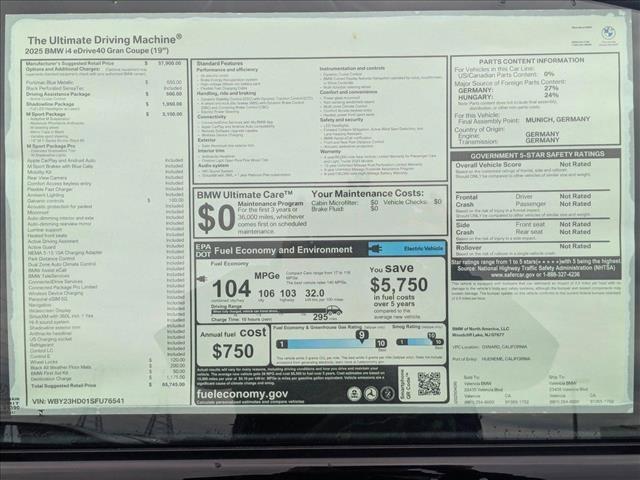 new 2025 BMW i4 Gran Coupe car, priced at $65,745