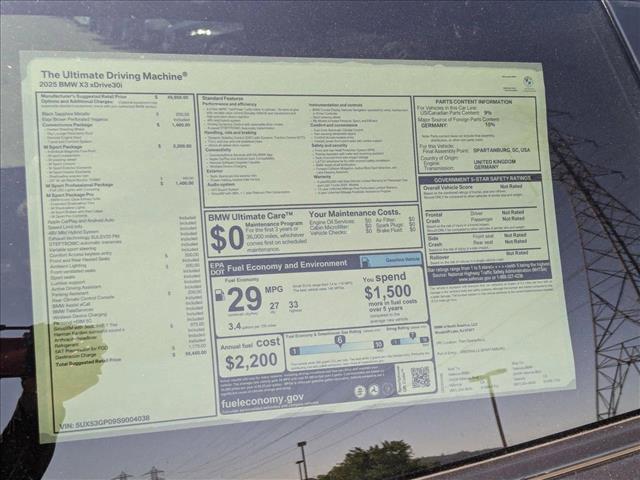new 2025 BMW X3 car, priced at $59,960