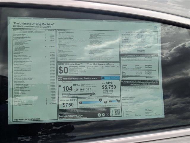new 2025 BMW i4 Gran Coupe car, priced at $63,445