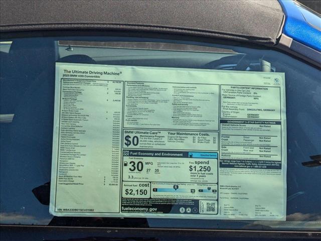 new 2025 BMW 430 car, priced at $63,960