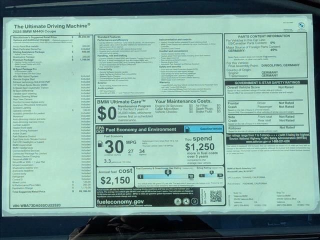 new 2025 BMW M440 car, priced at $69,180