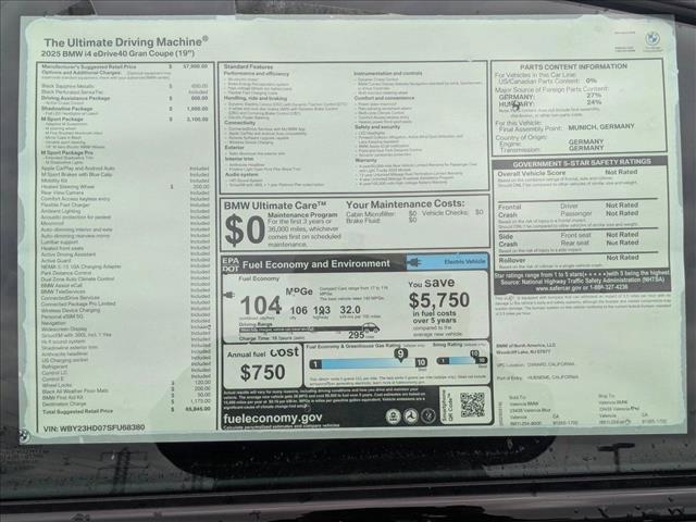 new 2025 BMW i4 Gran Coupe car, priced at $65,845