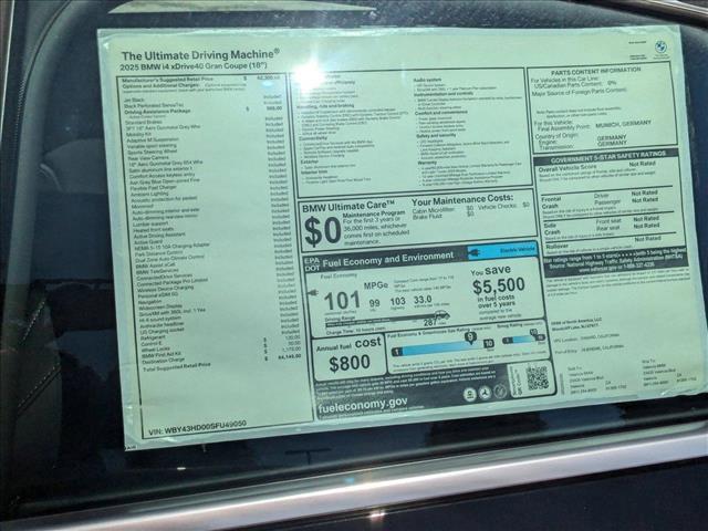 new 2025 BMW i4 Gran Coupe car, priced at $64,145
