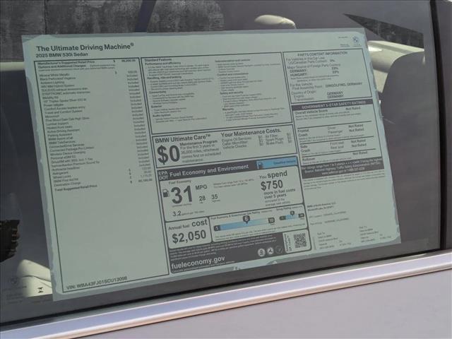 new 2025 BMW 530 car, priced at $60,195