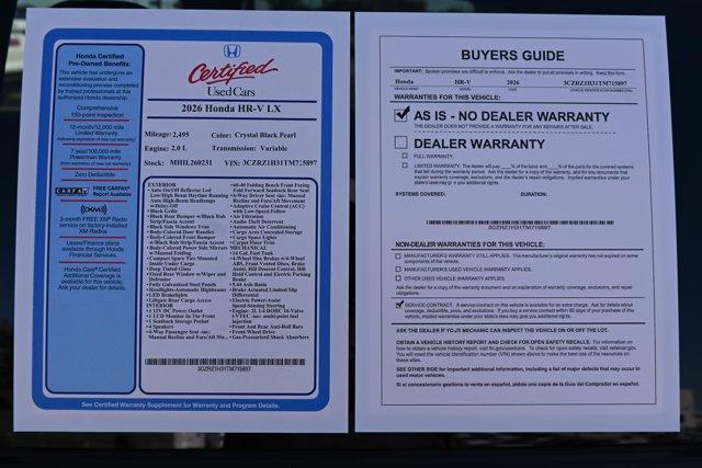 used 2026 Honda HR-V car, priced at $26,475