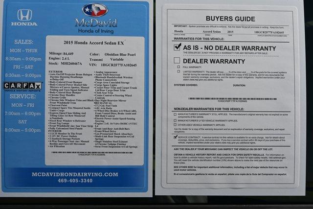 used 2015 Honda Accord car, priced at $12,977