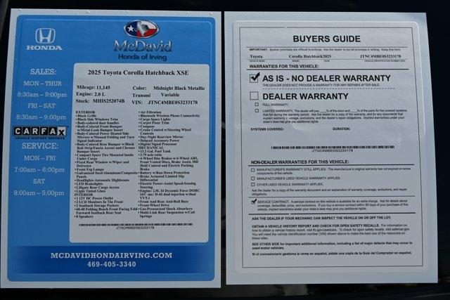 used 2025 Toyota Corolla Hatchback car, priced at $26,386