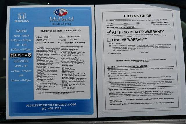 used 2020 Hyundai Elantra car, priced at $13,590