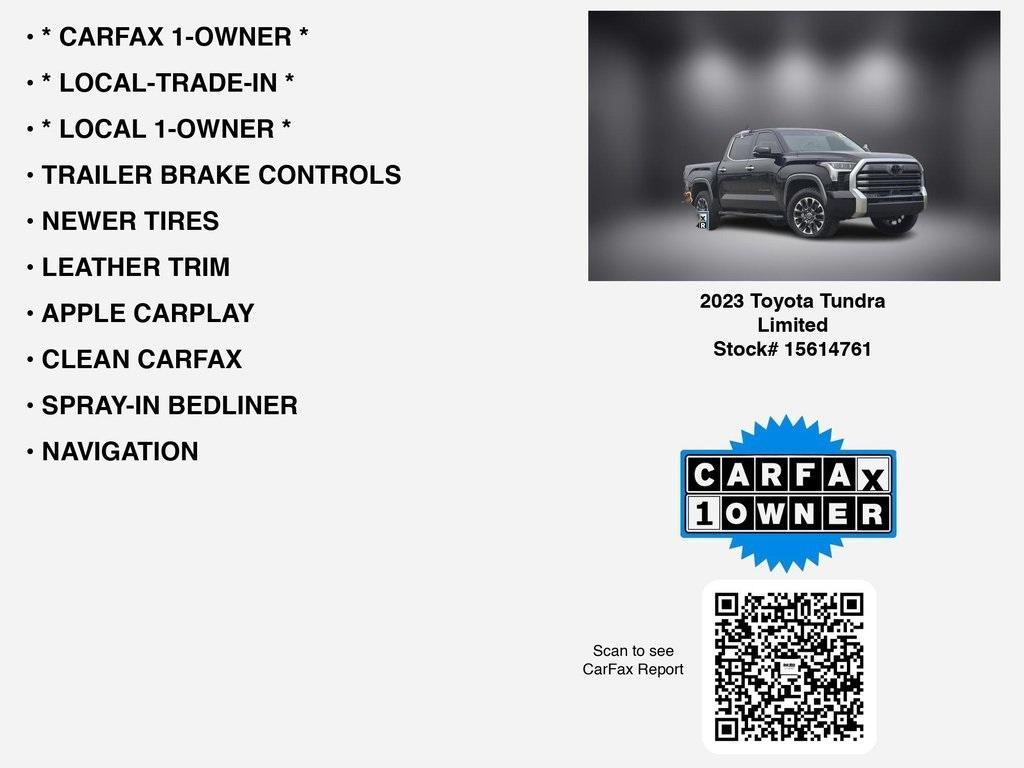 used 2023 Toyota Tundra car, priced at $46,200